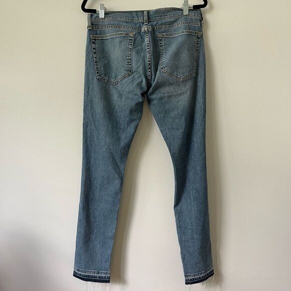 Rag & Bone Women's High Rise Fringe Hem Distressed Skinny Blue Jeans Size 28 - Picture 2 of 8